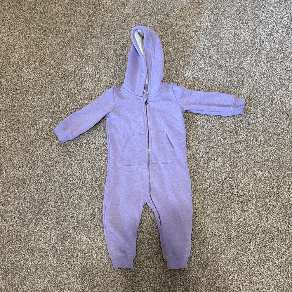Primary Baby Teddy Fleece Lined Zip Romper